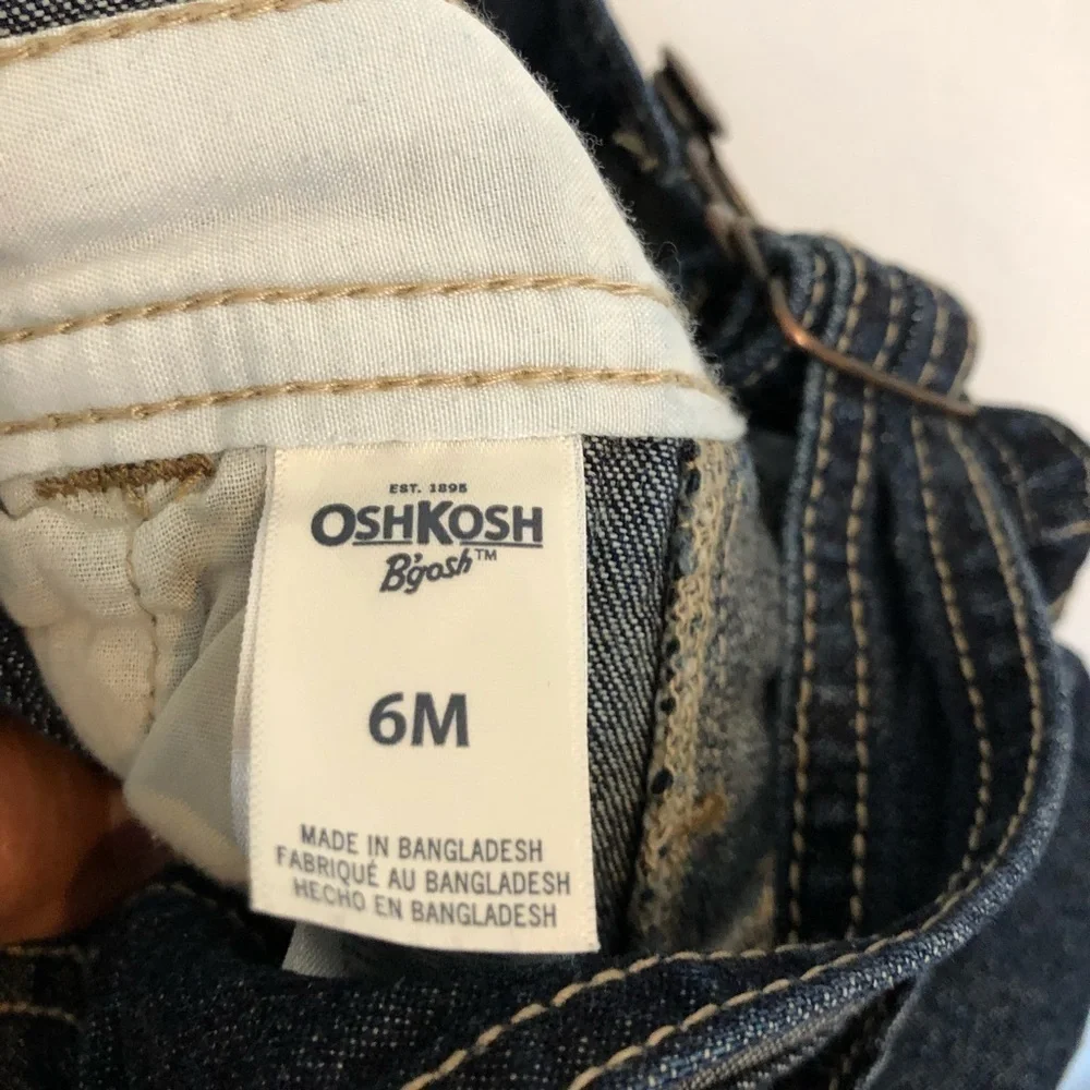 Oshkosh Bgosh Baby Blue Denim Overalls 6M